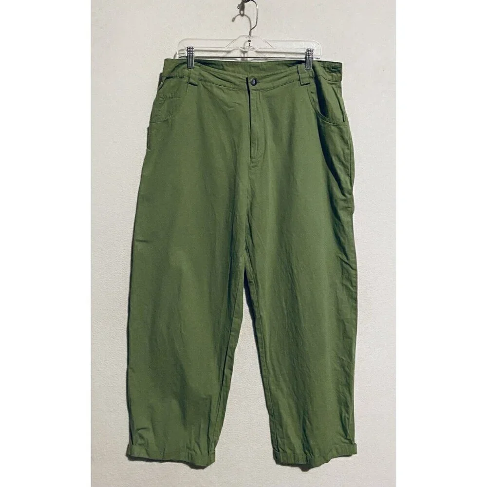 Reclaimed Vintage Pants Womens Large Green Baggy Cargo Skater Grunge Y2K 90s